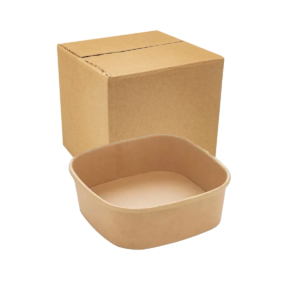 Ensaladera Rectangular 32 oz Papel Kraft